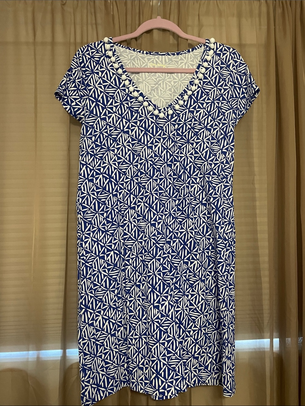 Lilly Pulitzer Blue and White Geometric dress